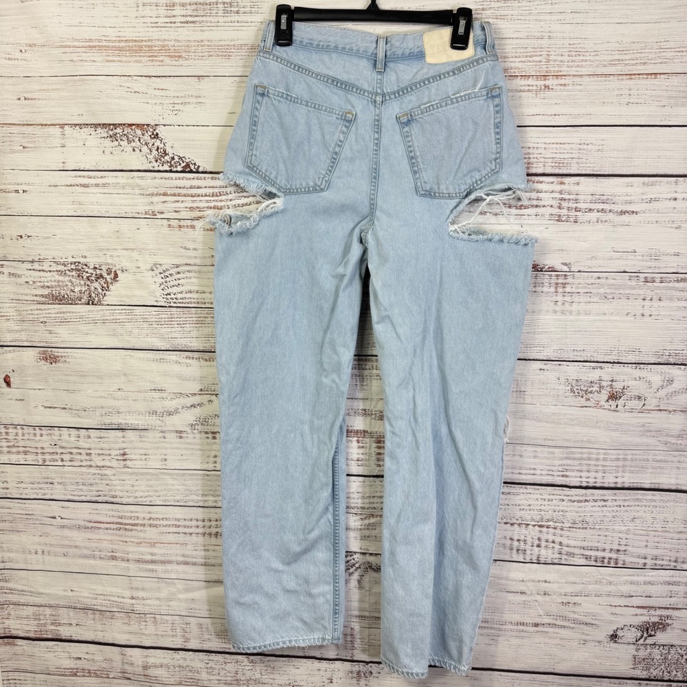 GRLFRND Bella Light Wash High Waist Distressed‎ Ripped Cut Out Jeans Women Denim - Picture 8 of 11